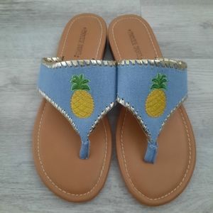 Denim Pineapple 🍍 Sandals